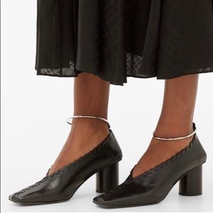 NWT Jil Sander Whipstitched square-toe pumps